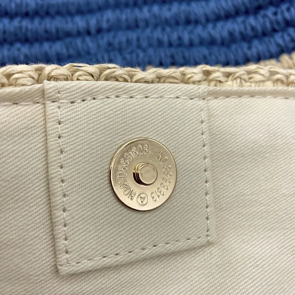 NWT Tommy Bahama Handwoven Crochet Striped Large Tote Bag